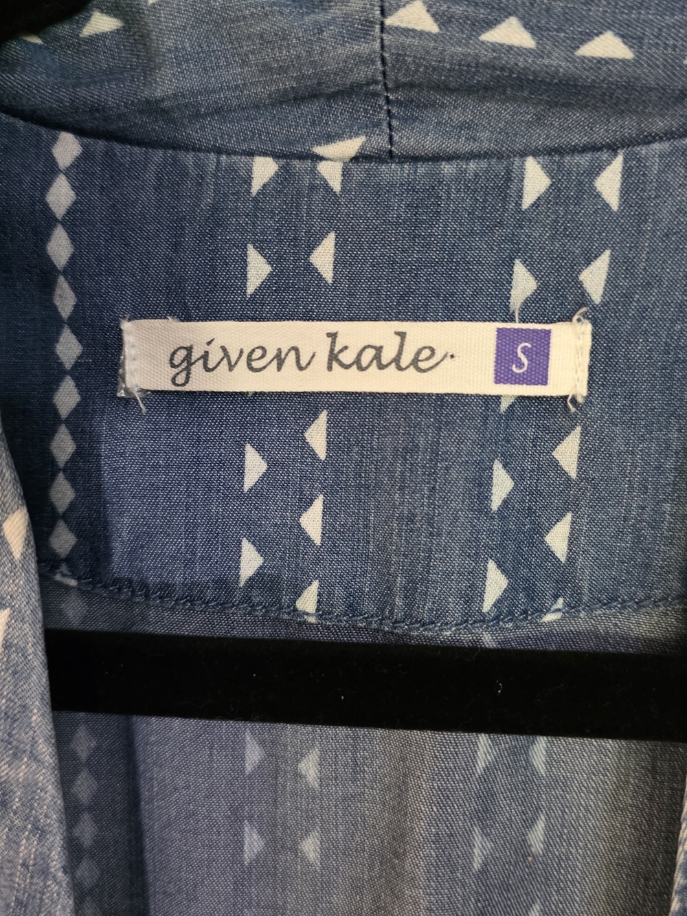 Blue Patterned Open-Front Blazer - Picture 2 of 7